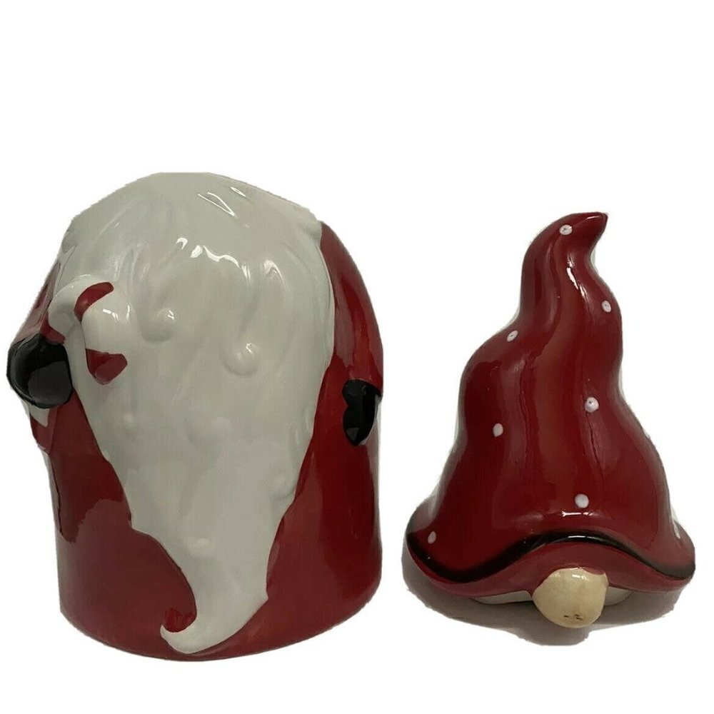 Whimsical Cupboard 10 Strawberry Street Gnome Santa Cookie Jar Canister 13" New - Picture 5 of 11